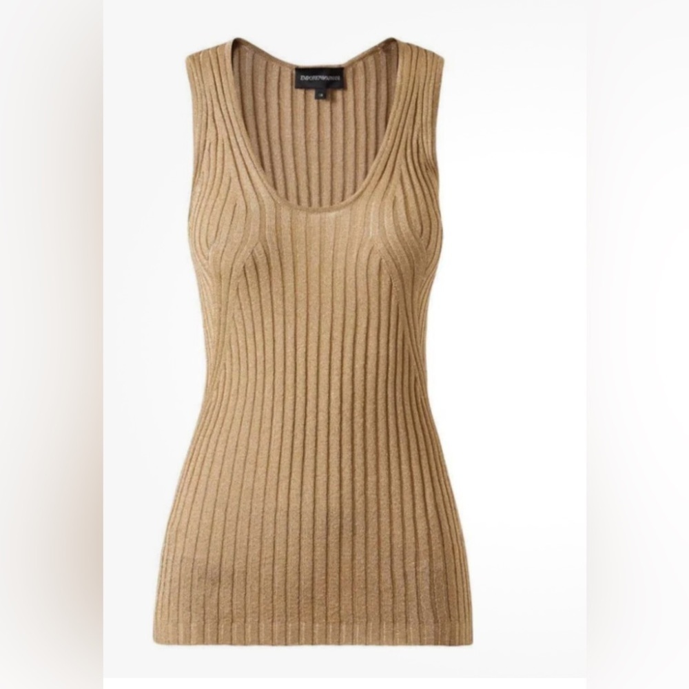 Emporio Armani Gold Sleeveless Knit Top
